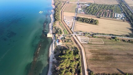 Canvas Print - Amazing aerial view of Tuscany coastline in summer season, Italy