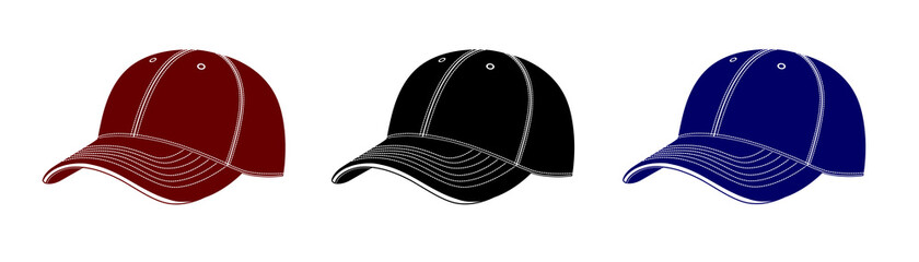 Baseball cap in vector on white background.A cap in a vector.Logo cap.