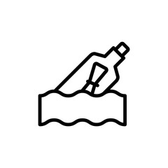Poster - Bottle, sea icon. Simple line, outline vector elements of pirate icons for ui and ux, website or mobile application