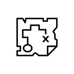 Poster - Plan, map icon. Simple line, outline vector elements of pirate icons for ui and ux, website or mobile application
