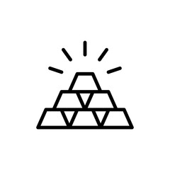 Poster - Gold ingots icon. Simple line, outline vector elements of pirate icons for ui and ux, website or mobile application