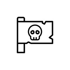 Poster - Flag, skull icon. Simple line, outline vector elements of pirate icons for ui and ux, website or mobile application
