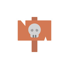 Poster - Sign, skull icon. Simple color vector elements of pirate icons for ui and ux, website or mobile application