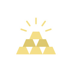 Poster - Gold ingots icon. Simple color vector elements of pirate icons for ui and ux, website or mobile application