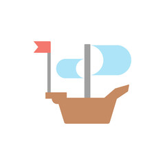 Poster - Ship icon. Simple color vector elements of pirate icons for ui and ux, website or mobile application