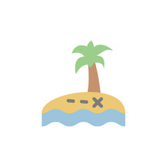 Poster - Island, treasure icon. Simple color vector elements of pirate icons for ui and ux, website or mobile application