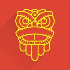 Wall Mural - traditional lion dance head