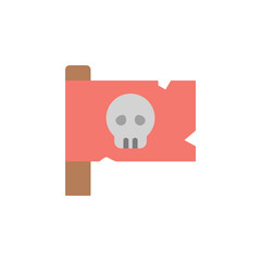 Poster - Flag, skull icon. Simple color vector elements of pirate icons for ui and ux, website or mobile application