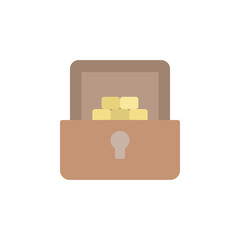 Poster - Chest, golds icon. Simple color vector elements of pirate icons for ui and ux, website or mobile application