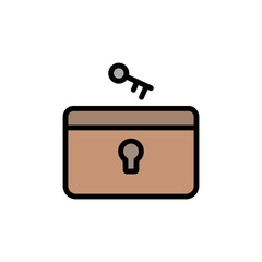 Poster - Chest, key icon. Simple color with outline vector elements of pirate icons for ui and ux, website or mobile application