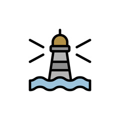 Poster - Lighthouse icon. Simple color with outline vector elements of pirate icons for ui and ux, website or mobile application