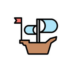 Wall Mural - Ship icon. Simple color with outline vector elements of pirate icons for ui and ux, website or mobile application