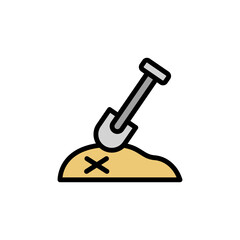 Poster - Spade, treasure icon. Simple color with outline vector elements of pirate icons for ui and ux, website or mobile application