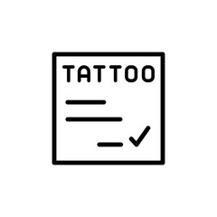 Poster - Certification, tattoo icon. Simple line, outline vector elements of tattooing icons for ui and ux, website or mobile application
