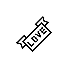 Poster - Love, label, tattoo icon. Simple line, outline vector elements of tattooing icons for ui and ux, website or mobile application