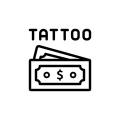 Poster - Dollar, money, tattoo icon. Simple line, outline vector elements of tattooing icons for ui and ux, website or mobile application