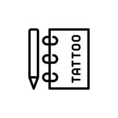 Poster - Notebook, pen, tattoo icon. Simple line, outline vector elements of tattooing icons for ui and ux, website or mobile application