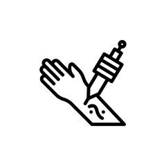 Poster - Hand, tattoo icon. Simple line, outline vector elements of tattooing icons for ui and ux, website or mobile application