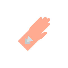 Poster - Hand, triangles, tattoo icon. Simple color vector elements of tattooing icons for ui and ux, website or mobile application