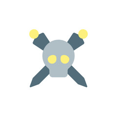 Poster - Skull, sword, tattoo icon. Simple color vector elements of tattooing icons for ui and ux, website or mobile application
