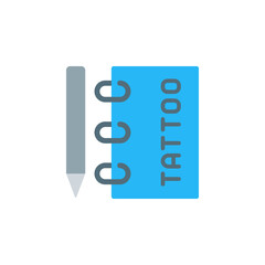 Poster - Notebook, pen, tattoo icon. Simple color vector elements of tattooing icons for ui and ux, website or mobile application