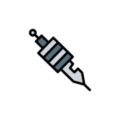 Poster - Device, tattoo icon. Simple color with outline vector elements of tattooing icons for ui and ux, website or mobile application
