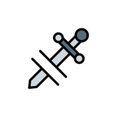 Poster - Broken sword, tattoo icon. Simple color with outline vector elements of tattooing icons for ui and ux, website or mobile application