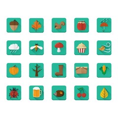 Sticker - set of autumn icons