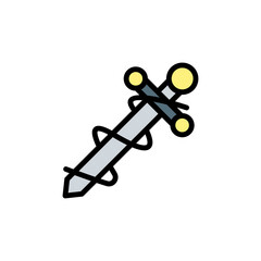 Poster - Sword, rope, tattoo icon. Simple color with outline vector elements of tattooing icons for ui and ux, website or mobile application