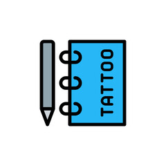 Poster - Notebook, pen, tattoo icon. Simple color with outline vector elements of tattooing icons for ui and ux, website or mobile application