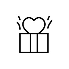 Poster - Gift, box, present, heart icon. Simple line, outline vector elements of present icons for ui and ux, website or mobile application
