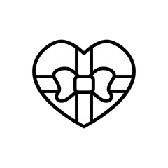 Poster - Gift, box, present, heart icon. Simple line, outline vector elements of present icons for ui and ux, website or mobile application
