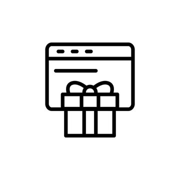 Gift, box, present, web site icon. Simple line, outline vector elements of present icons for ui and ux, website or mobile application