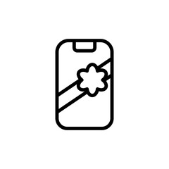 Poster - Smartphone, ribbon icon. Simple line, outline vector elements of present icons for ui and ux, website or mobile application
