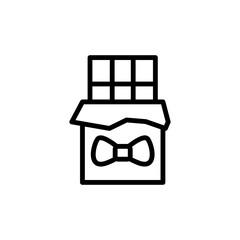 Poster - Chocolate, ribbon icon. Simple line, outline vector elements of present icons for ui and ux, website or mobile application