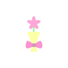 Poster - Flower, ribbon icon. Simple color vector elements of present icons for ui and ux, website or mobile application