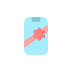Poster - Smartphone, ribbon icon. Simple color vector elements of present icons for ui and ux, website or mobile application