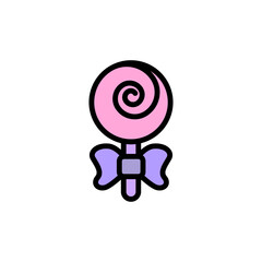 Poster - Present, lollypop icon. Simple color with outline vector elements of present icons for ui and ux, website or mobile application