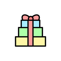 Poster - Gift, box, present icon. Simple color with outline vector elements of present icons for ui and ux, website or mobile application