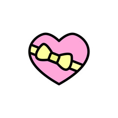 Poster - Gift, box, present, heart icon. Simple color with outline vector elements of present icons for ui and ux, website or mobile application
