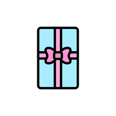 Canvas Print - Gift, box, present icon. Simple color with outline vector elements of present icons for ui and ux, website or mobile application