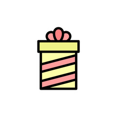 Poster - Gift, box, present icon. Simple color with outline vector elements of present icons for ui and ux, website or mobile application