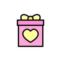 Poster - Gift, box, present icon. Simple color with outline vector elements of present icons for ui and ux, website or mobile application