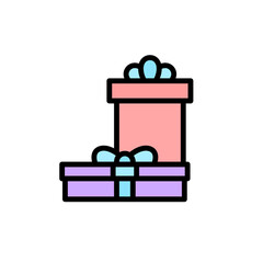 Poster - Gift, box, present icon. Simple color with outline vector elements of present icons for ui and ux, website or mobile application