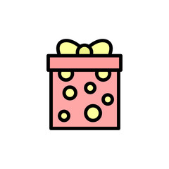 Poster - Gift, box, present icon. Simple color with outline vector elements of present icons for ui and ux, website or mobile application