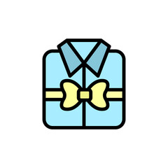 Poster - Ribbon, shit icon. Simple color with outline vector elements of present icons for ui and ux, website or mobile application