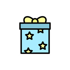 Poster - Gift, box, present, star icon. Simple color with outline vector elements of present icons for ui and ux, website or mobile application