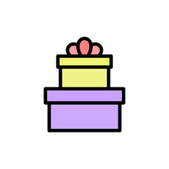 Poster - Gift, box, present icon. Simple color with outline vector elements of present icons for ui and ux, website or mobile application