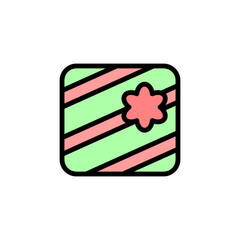 Poster - Gift, box, present icon. Simple color with outline vector elements of present icons for ui and ux, website or mobile application