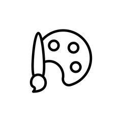 Poster - Brush, paint palette icon. Simple line, outline vector elements of cultural activities icons for ui and ux, website or mobile application